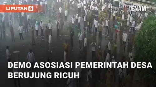 VIDEO: Viral Aksi Demo Asosiasi Pemerintah Desa Berujung Ricuh di Senayan Jakarta Pusat