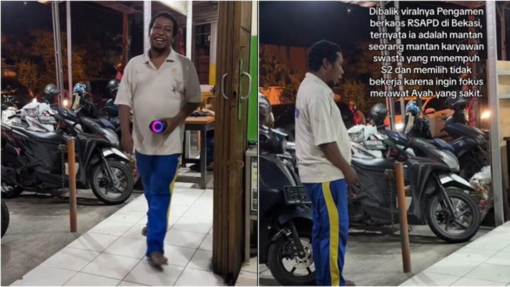 Kisah Pengamen Kaos RSPAD yang Viral dengan Suara Merdu, Belajar Magister Sambil Merawat Ayahnya yang Sakit