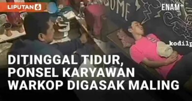 VIDEO: Ditinggal Tidur, Ponsel Karyawan Warkop di Pondok Gede Digondol Maling