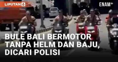 VIDEO: Viral Rombongan Bule Bermotor Tanpa Helm dan Baju di Bali, Dicari Polisi