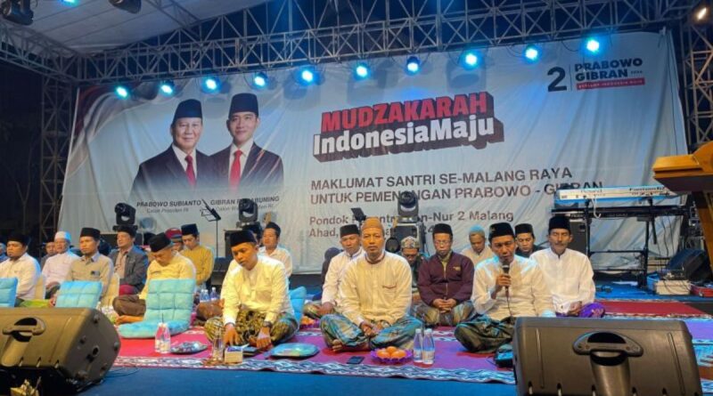 50 kiai Malang Raya doakan Prabowo-Gibran dalam debat kelima Pilpres