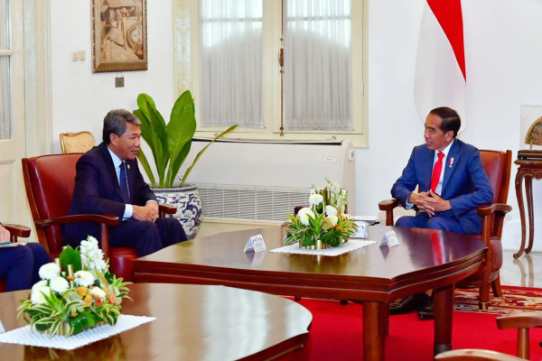 Presiden Jokowi menerima kunjungan kehormatan Menteri Luar Negeri Malaysia