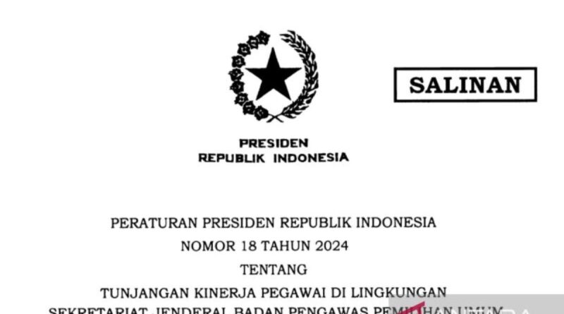 Jokowi terbitkan perpres baru naikkan tunjangan pegawai Setjen Bawaslu