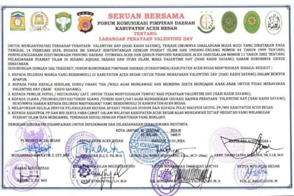 Tidak sesuai syariat Islam, Aceh Besar larang perayaan Valentine Day