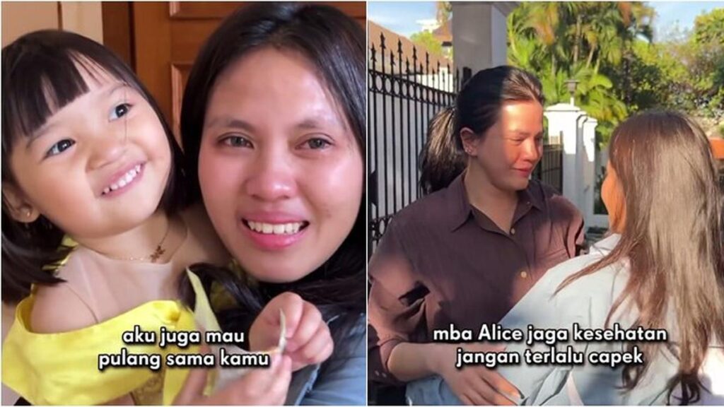 7 momen saat Alice Norin berpamitan dengan baby sitter anaknya, penuh haru