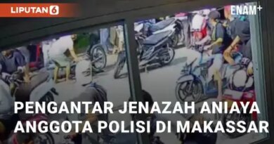 VIDEO: Detik-detik Rombongan Pengantar Jenazah Aniaya Anggota Polisi di Makassar