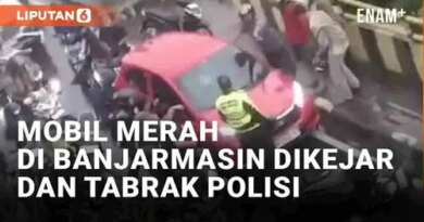 VIDEO: Viral Mobil Merah Buat Heboh Jalanan Banjarmasin, Kejar-Kejaran Hingga Tabrak Polisi Saat Ditangkap