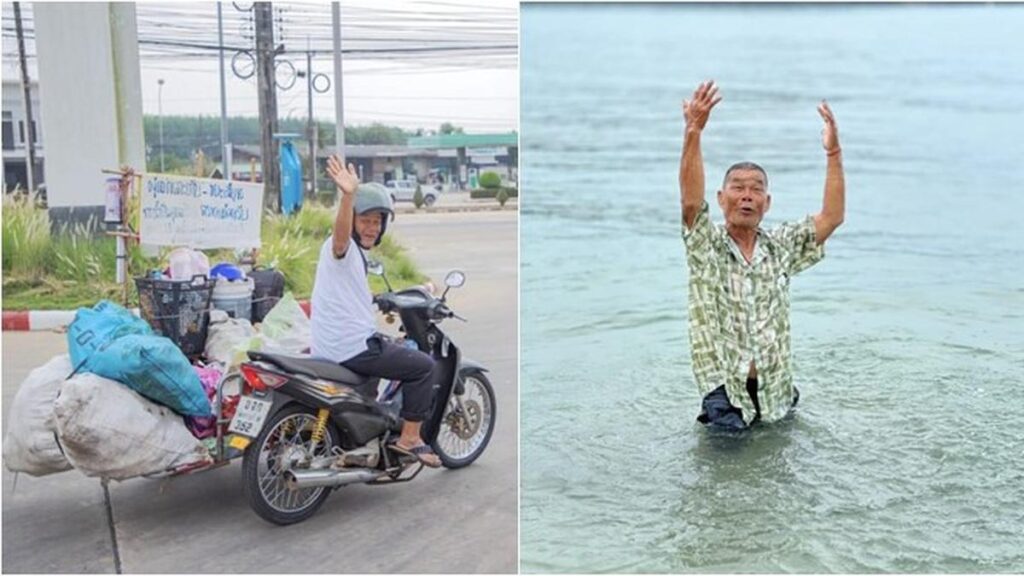 Perjuangan Kakek Naik Motor 6 Hari Melihat Laut Pertama Kali Bikin Haru