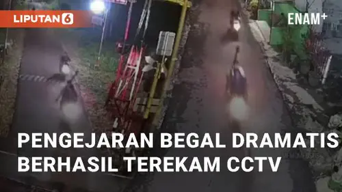 VIDEO: Viral Aksi Pengejaran Begal yang Dramatis Terekam Kamera CCTV