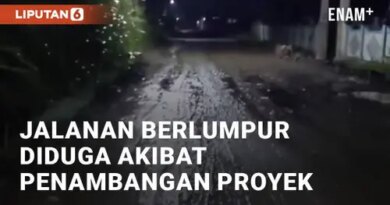 VIDEO: Jalanan Berlumpur dan Licin Diduga Akibat Penambangan Proyek