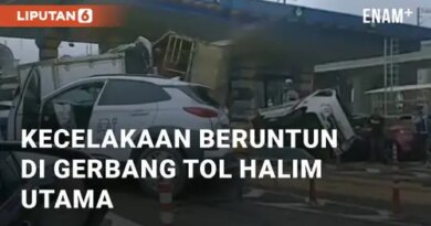 VIDEO: Viral Kecelakaan Beruntun di Gerbang Tol Halim Utama, Bekasi Jawa Barat