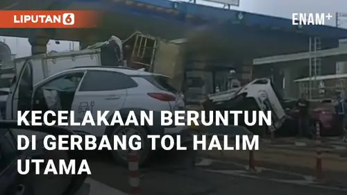 VIDEO: Viral Kecelakaan Beruntun di Gerbang Tol Halim Utama, Bekasi Jawa Barat