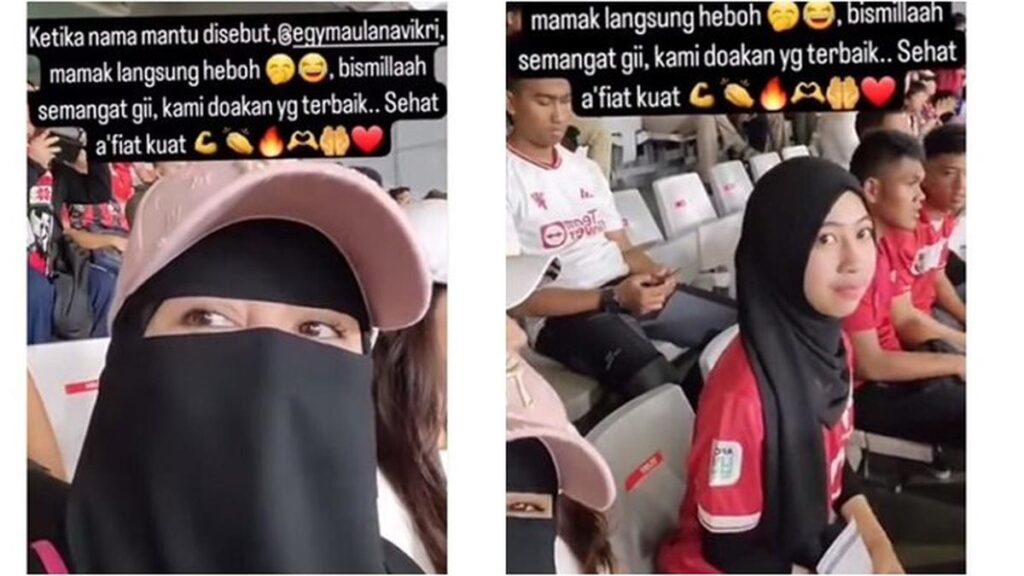 7 Potret Umi Pipik dan Adiba Khanza Mendukung Egy Maulana Vikri, Bangga