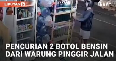 VIDEO: Detik-detik Pencurian Dua Botol Bensin Dari Warung Pinggir Jalan