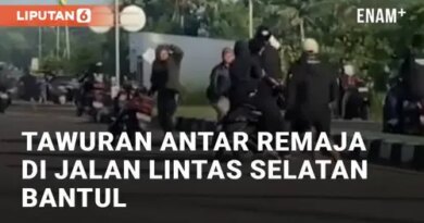 VIDEO: Aksi Tawuran Antar Remaja di Kawasan Jalan Lintas Selatan Bantul Yogyakarta