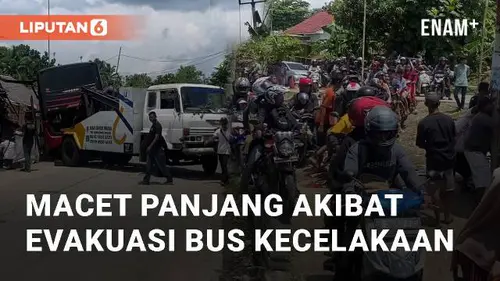 VIDEO: Macet Panjang Akibat Evakuasi Bus Kecelakaan di Cigong Selatan Kab. Lebak