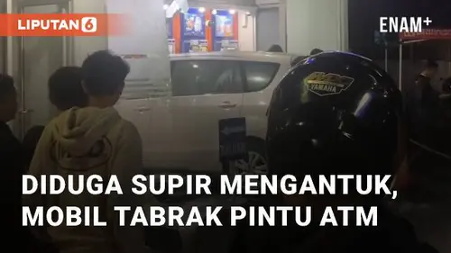 VIDEO: Diduga Supir Mengantuk, Mobil Tabrak Pintu ATM di Salatiga