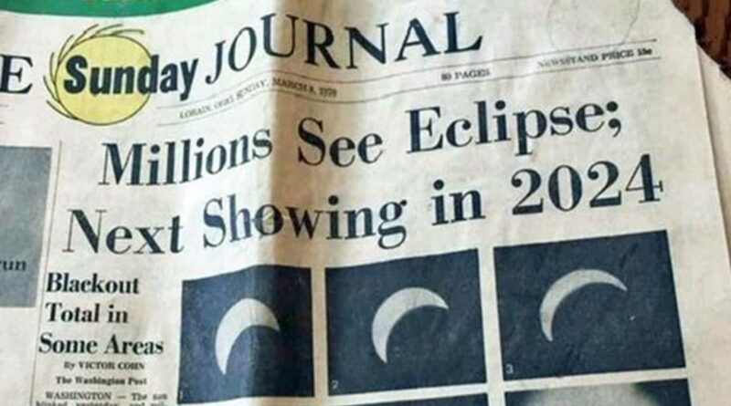 Viral, Surat Kabar Tahun 1970 Ini Memprediksi Gerhana Matahari April 2024